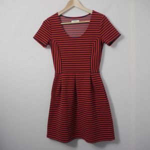 Madewell Striped Short Sleeve Plaid Dress Size 0